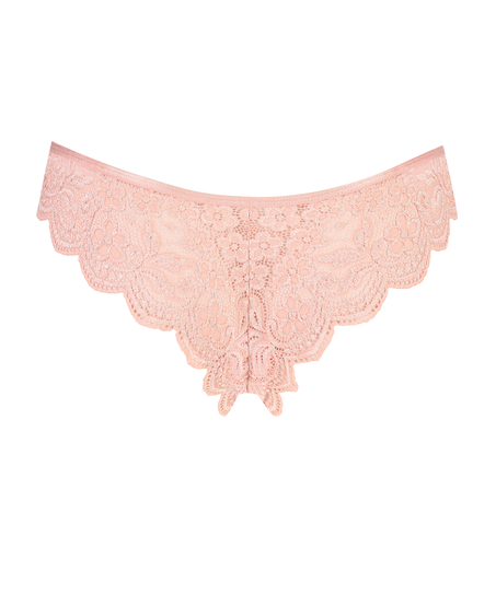 Slip br&eacute;silien jambe haute, Rosa