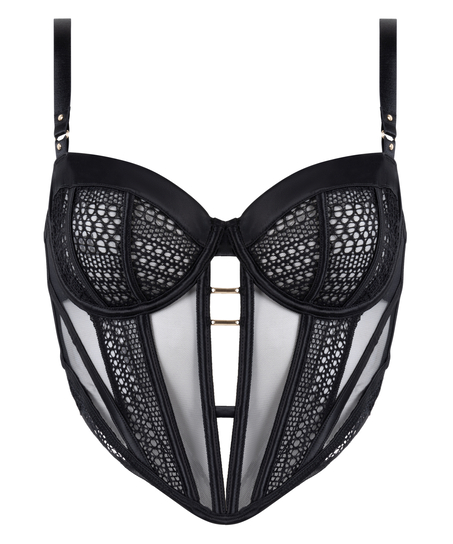 Langskåret BH uten bøyler uten vattering Missy, Svart