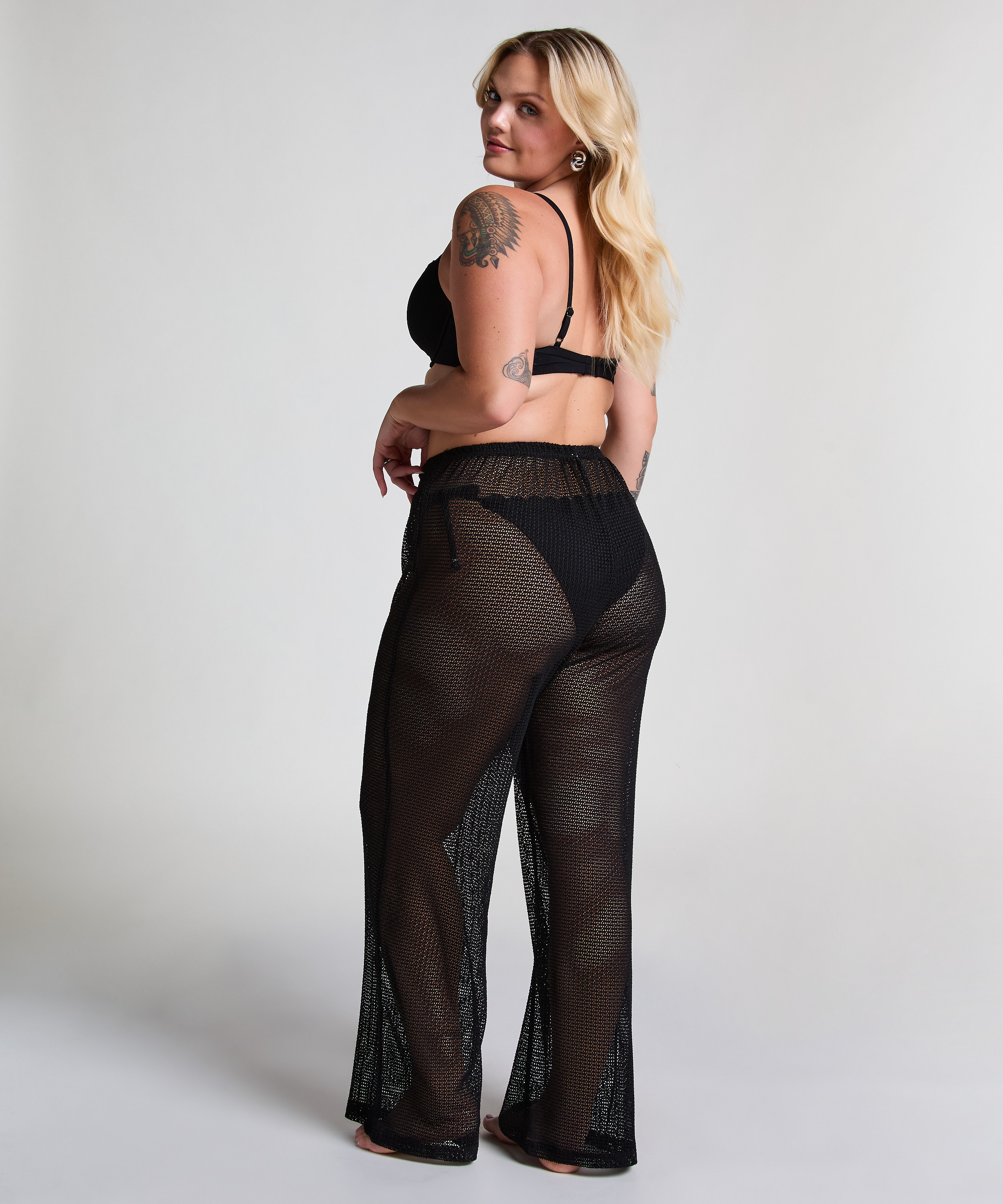 Bukser i strandstrikk, Svart, main