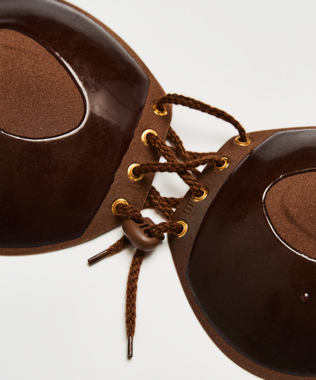 Klebe-BH med pushup, Brun