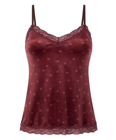 Cami-topp Velours Lace, Lilla