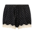Velvet lace shorts, Svart
