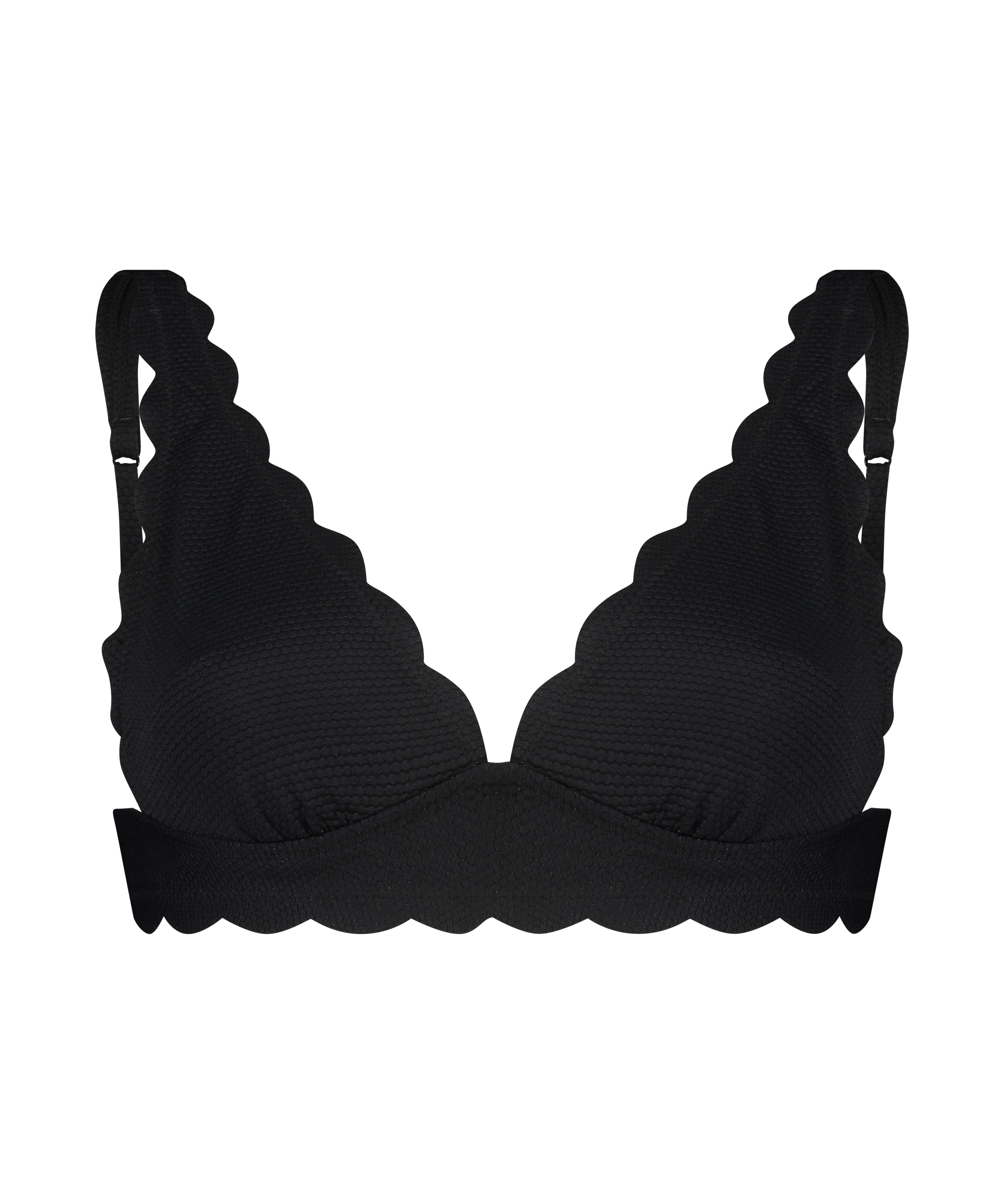 Scallop triangle bikinitopp, Svart, main