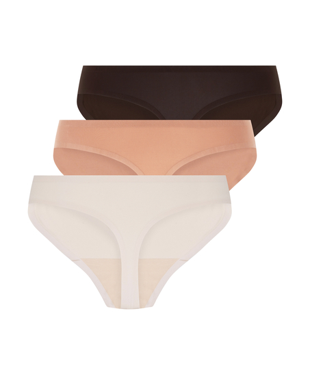 3-pakning Invisible g-streng, Brun