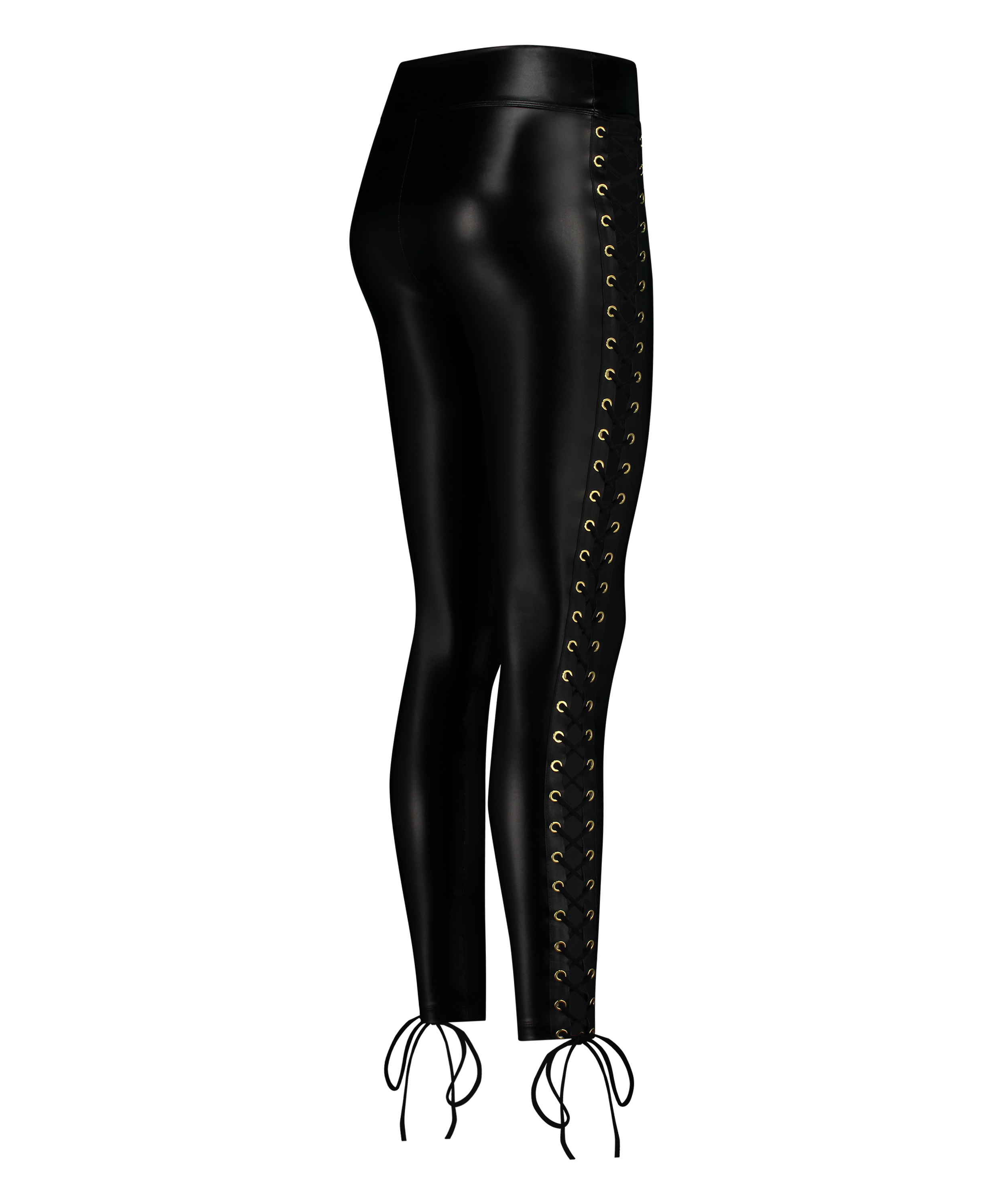 Lace up tights, Svart, main
