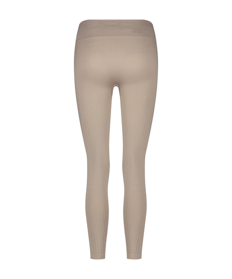 HKMX High waisted sømløs treningstights, Beige