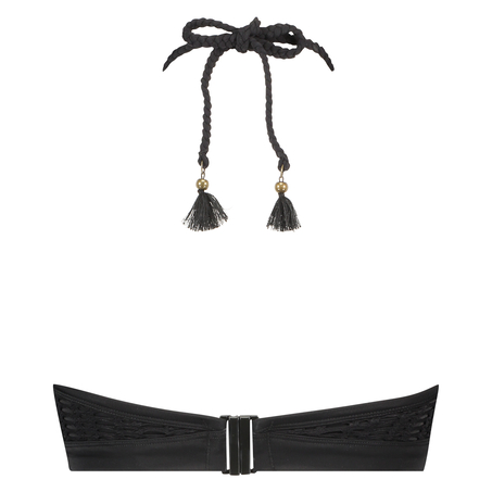 Borneo mesh bikini crop-topp med spiler, Svart