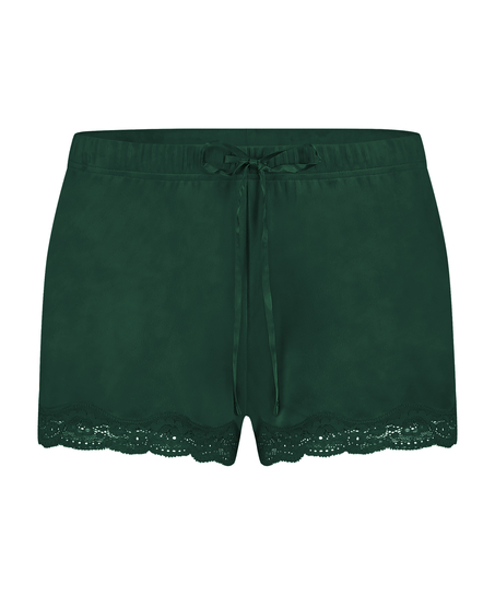 Velvet lace shorts, Grønn