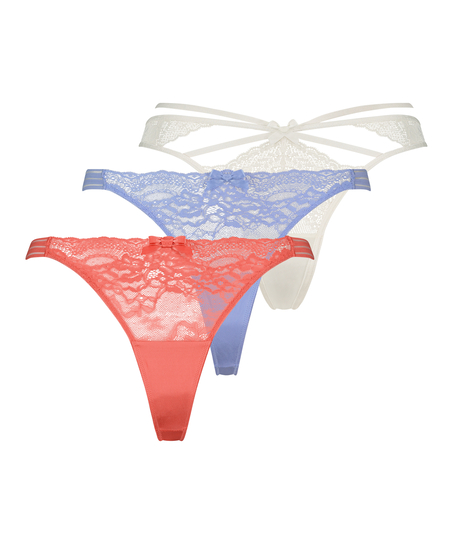 3-pakning med tanga, Rosa