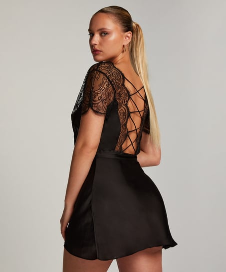 Coco satengkimono, Svart