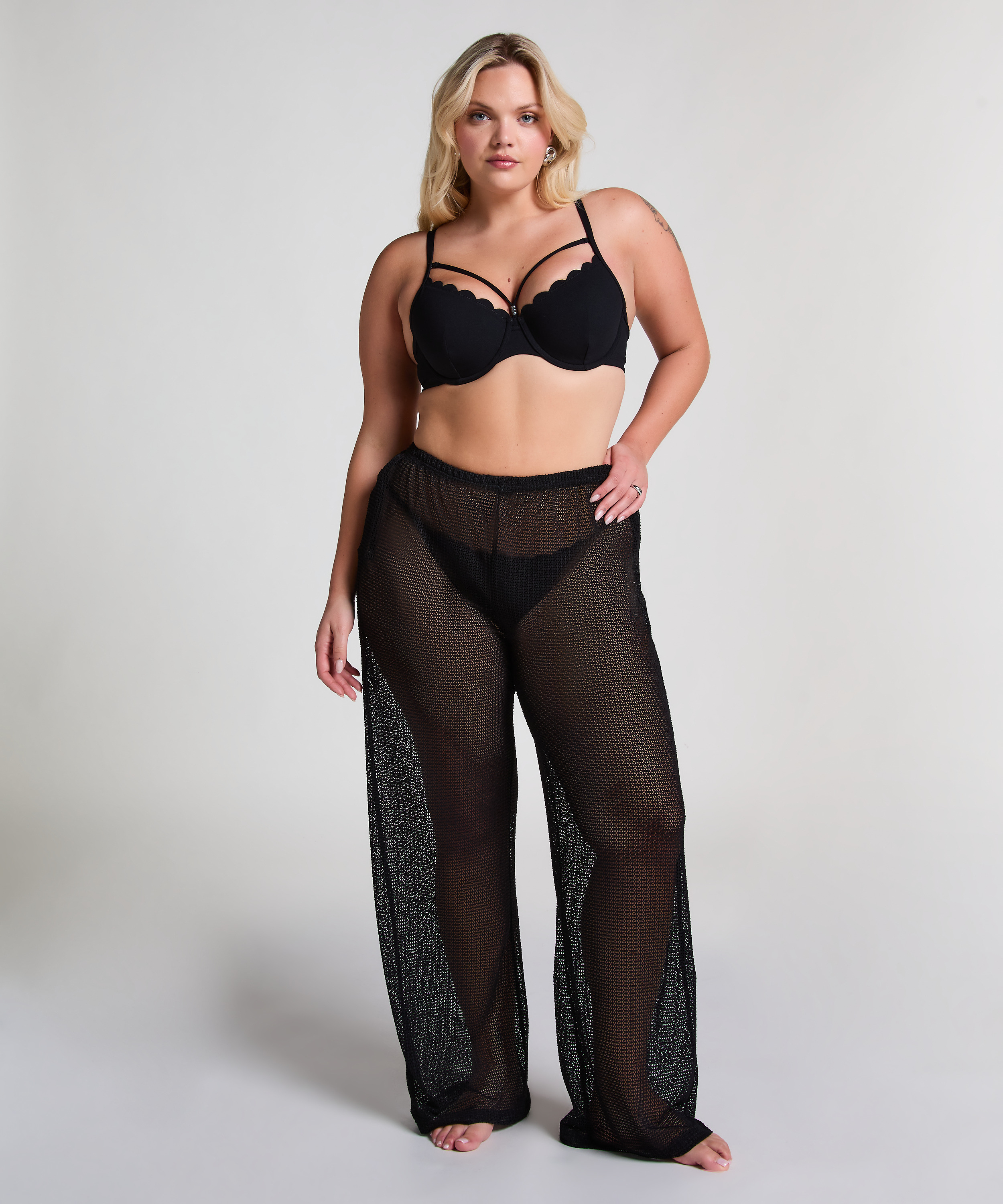 Bukser i strandstrikk, Svart, main