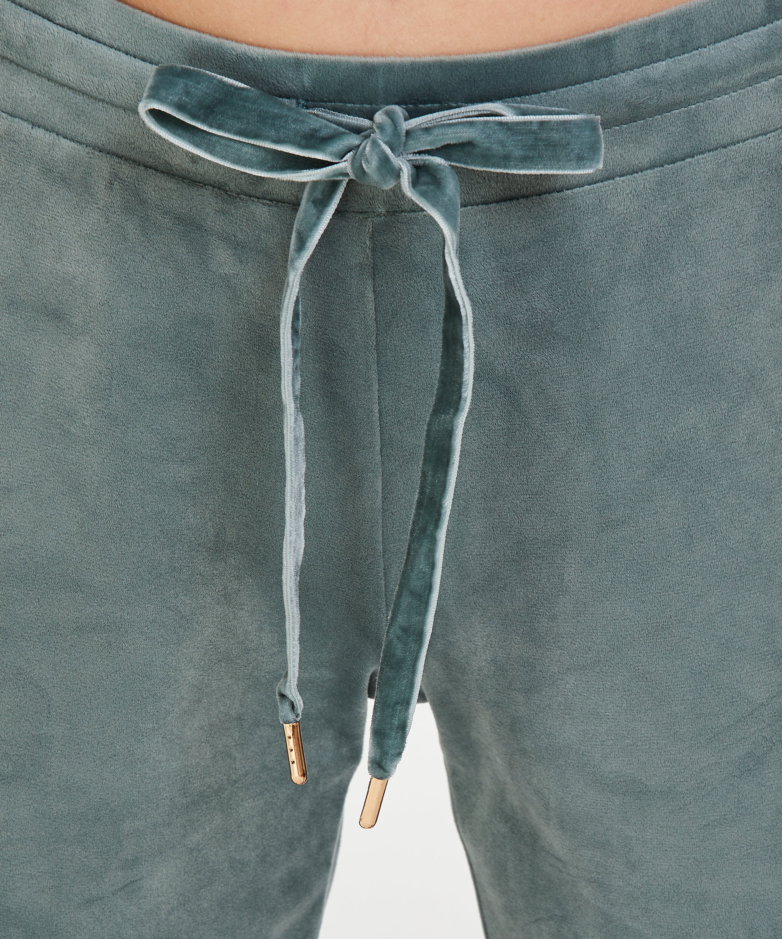 Velours lurex joggebukser, Grønn, main