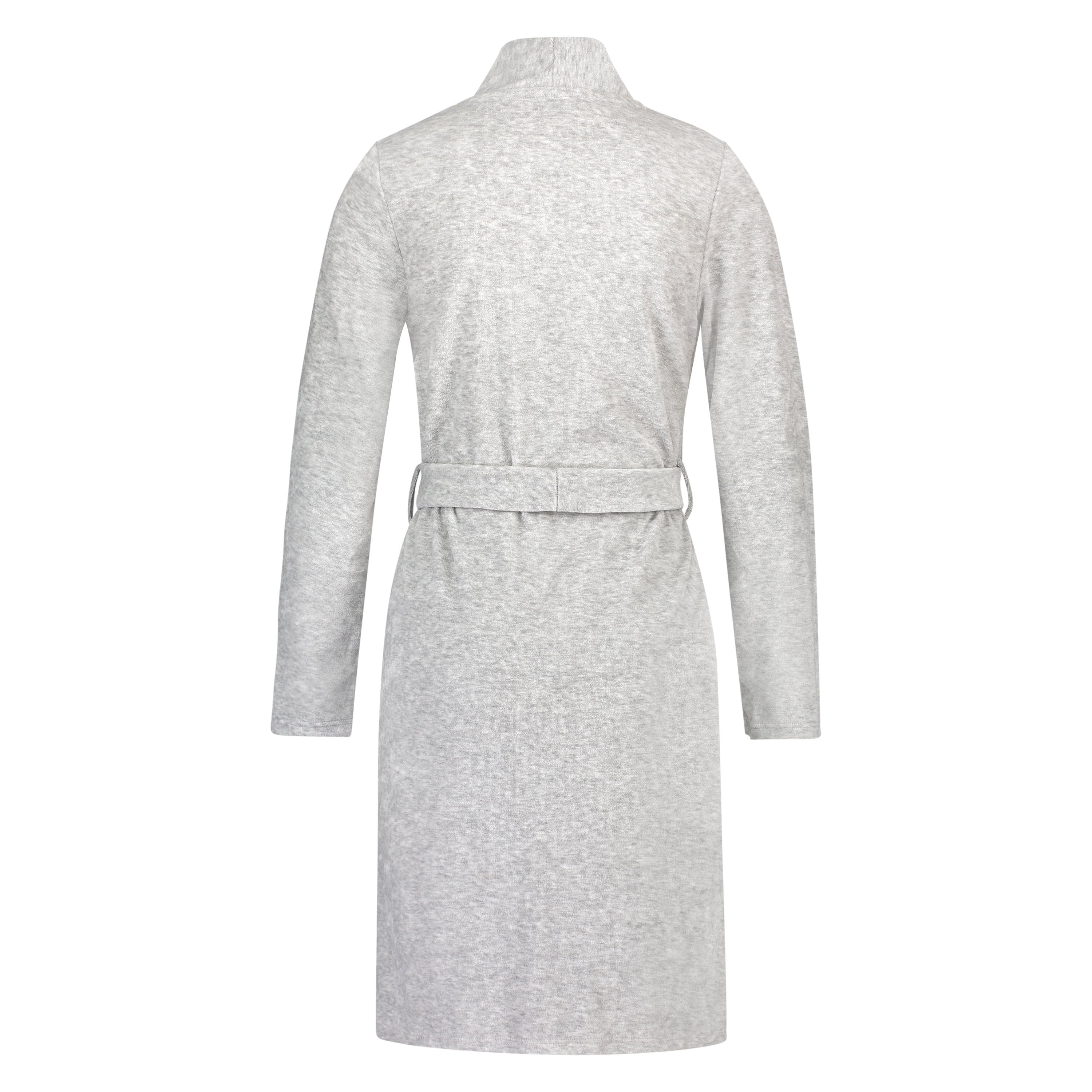 Jersey Velvet Robe, Grå, main