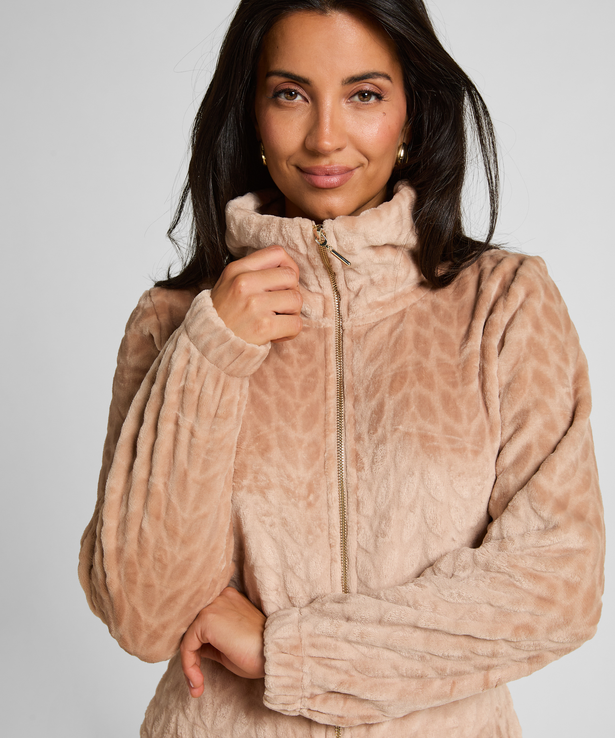 Onesie med kabelglidelås, Beige, main