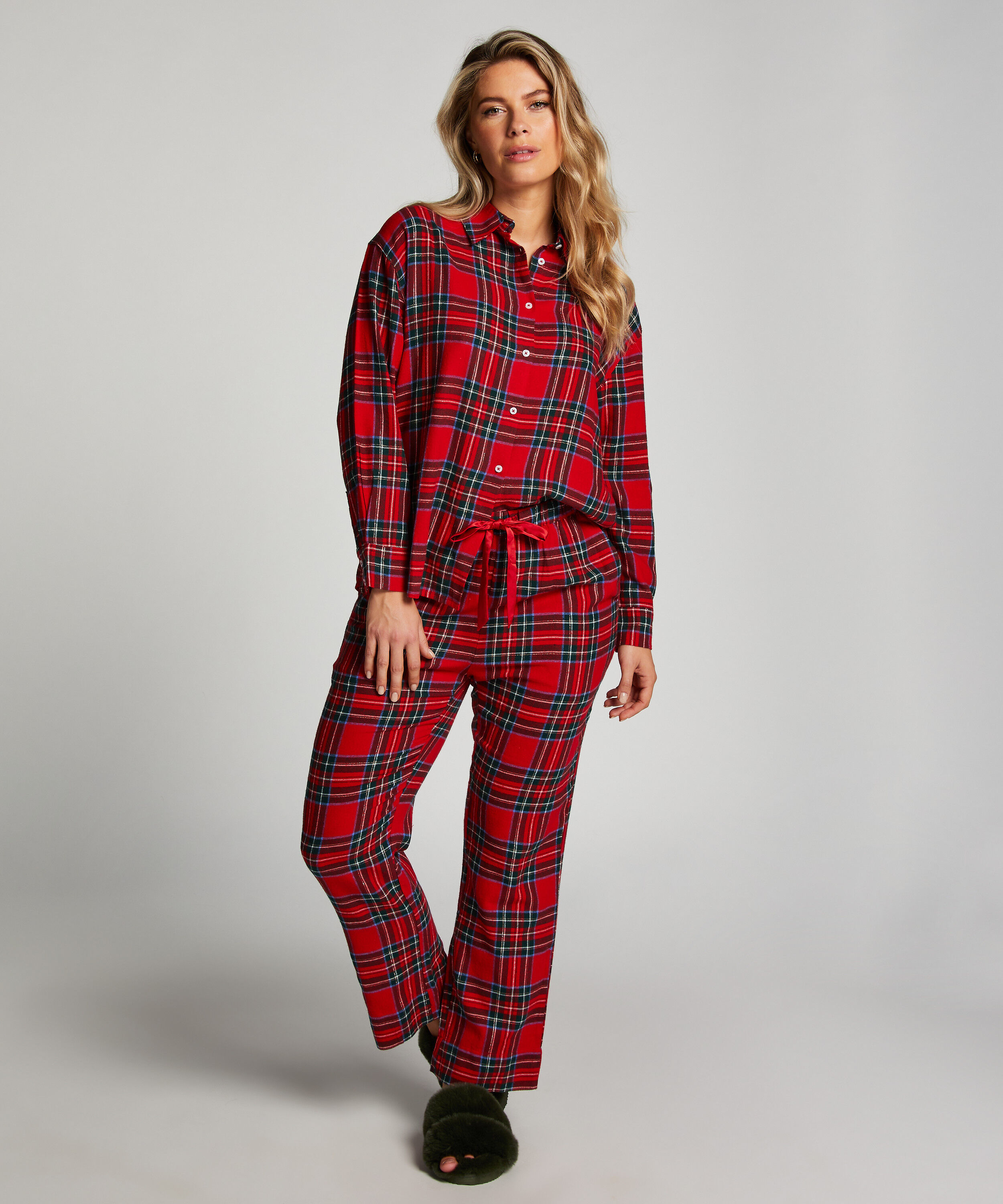 Flannel pysjamasbukse, Rød