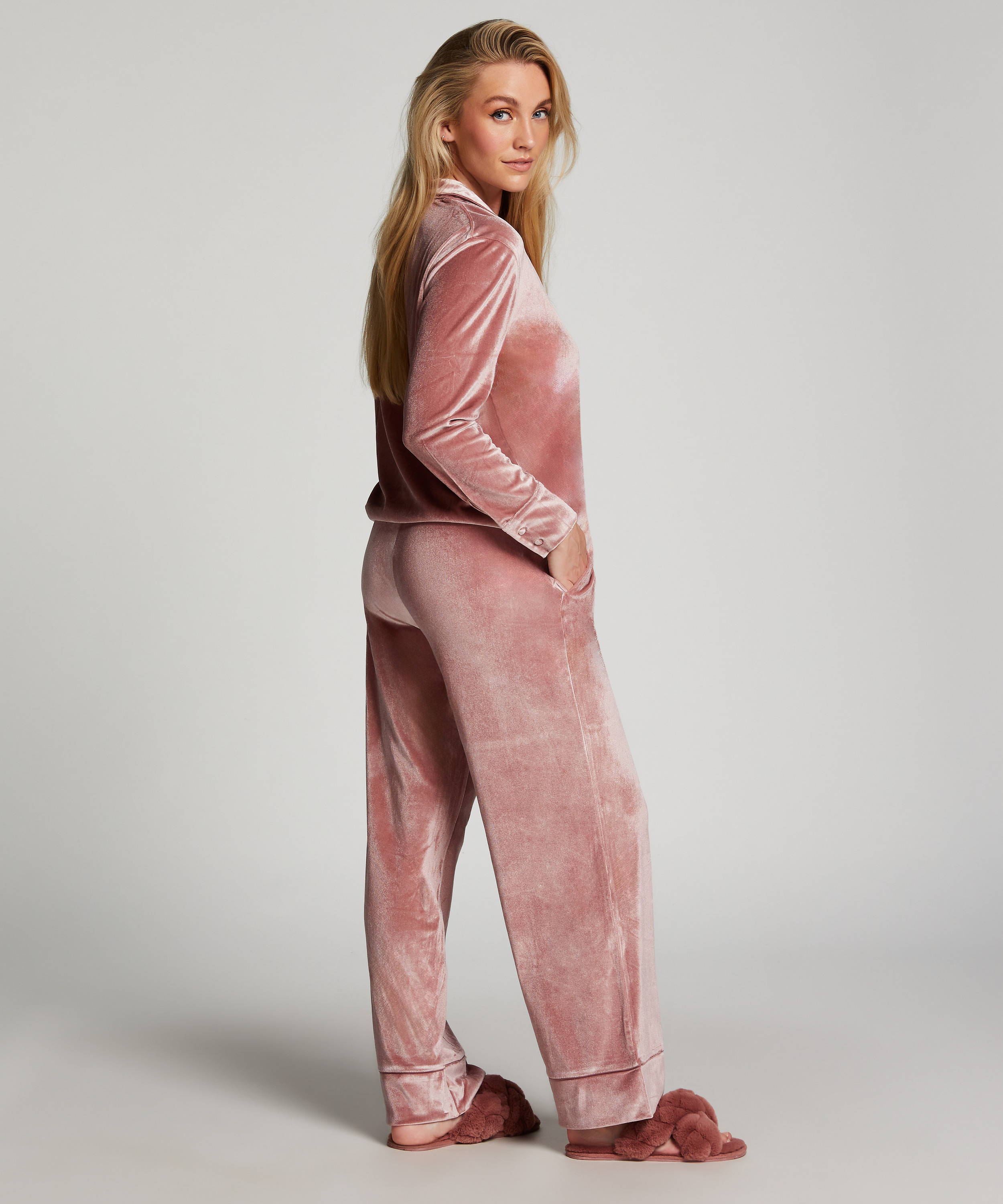 Joggebukser Velours, Lilla, main