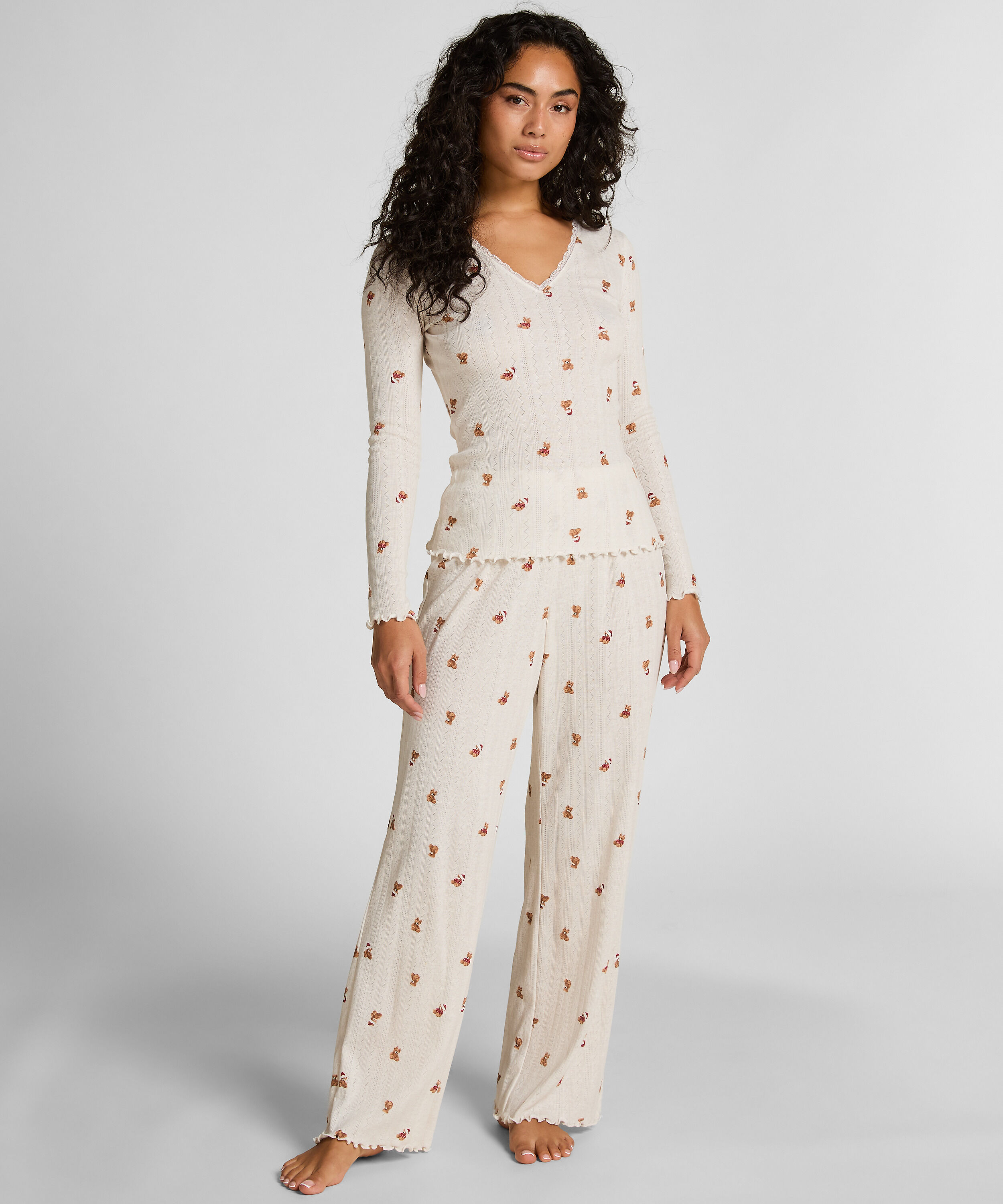 Pointelle Pyjamassett, Hvit