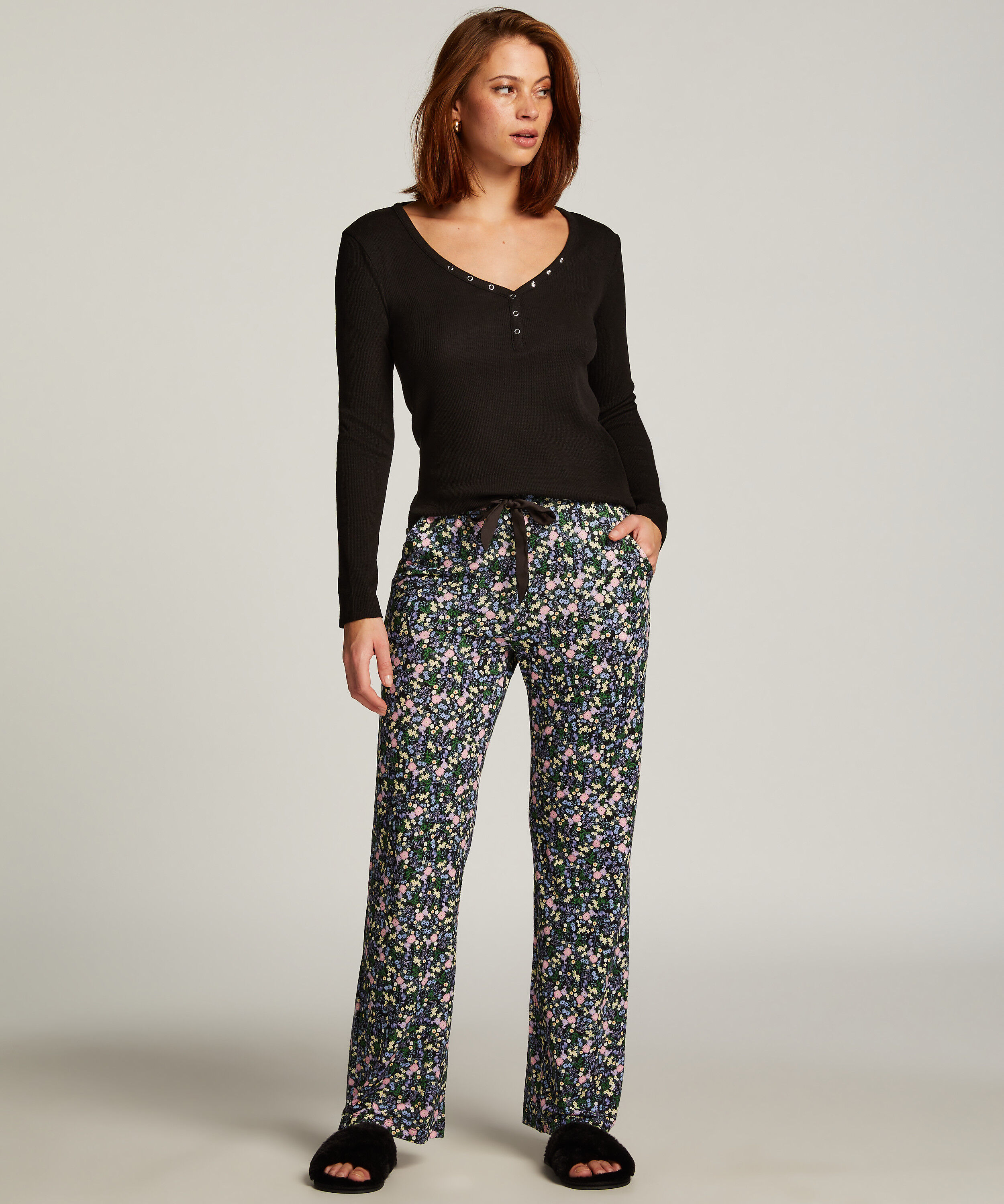 Pyjamabukser Jersey, Svart