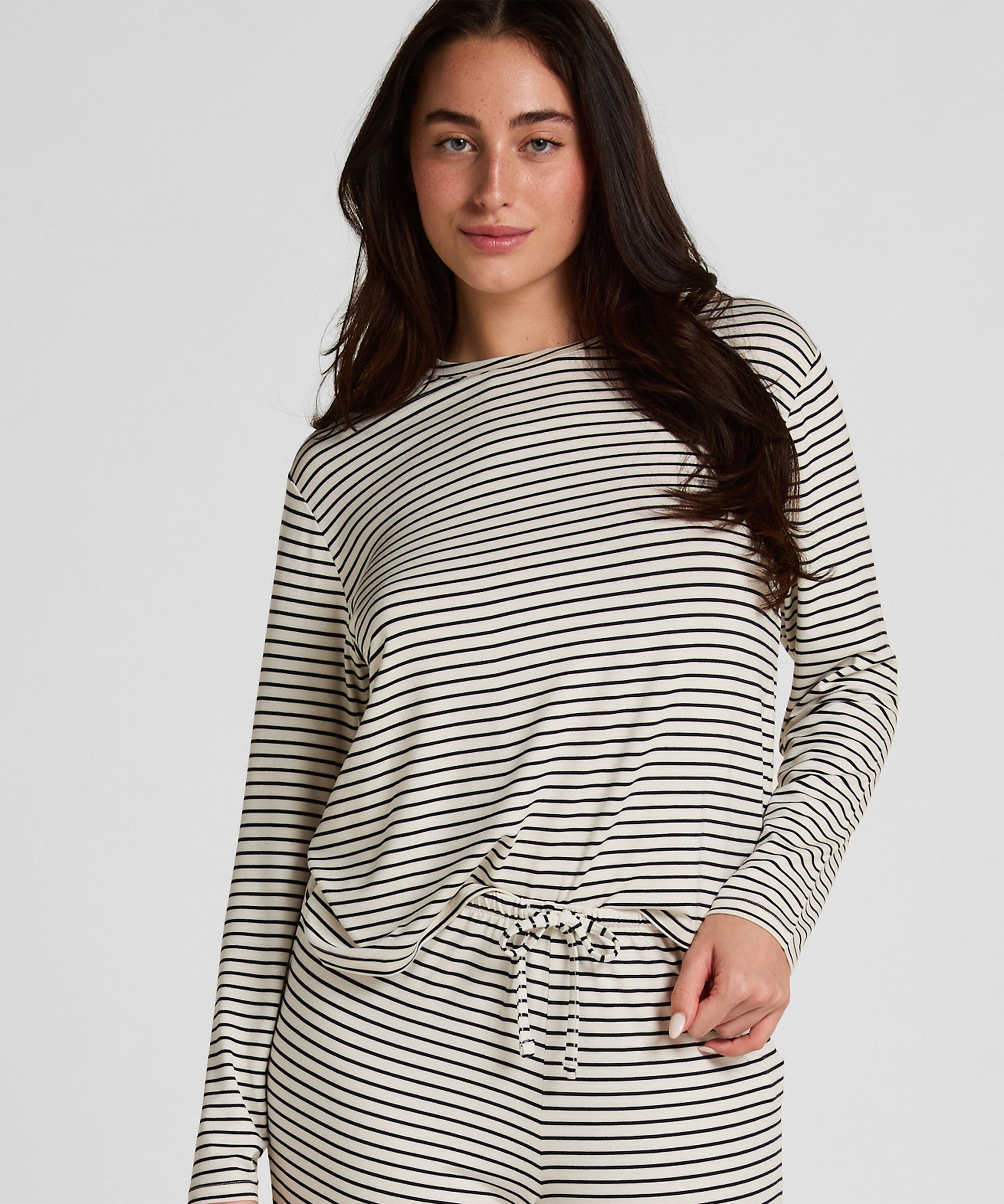 Pyjama Top Loose Jersey, Hvit