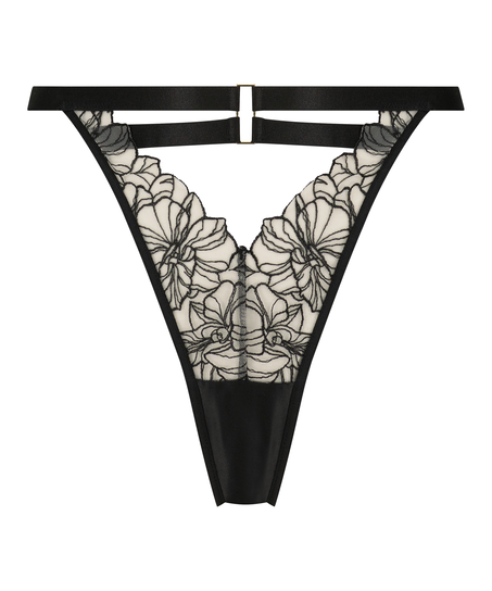 Tara stringtruse med h&oslash;yt snitt, Svart