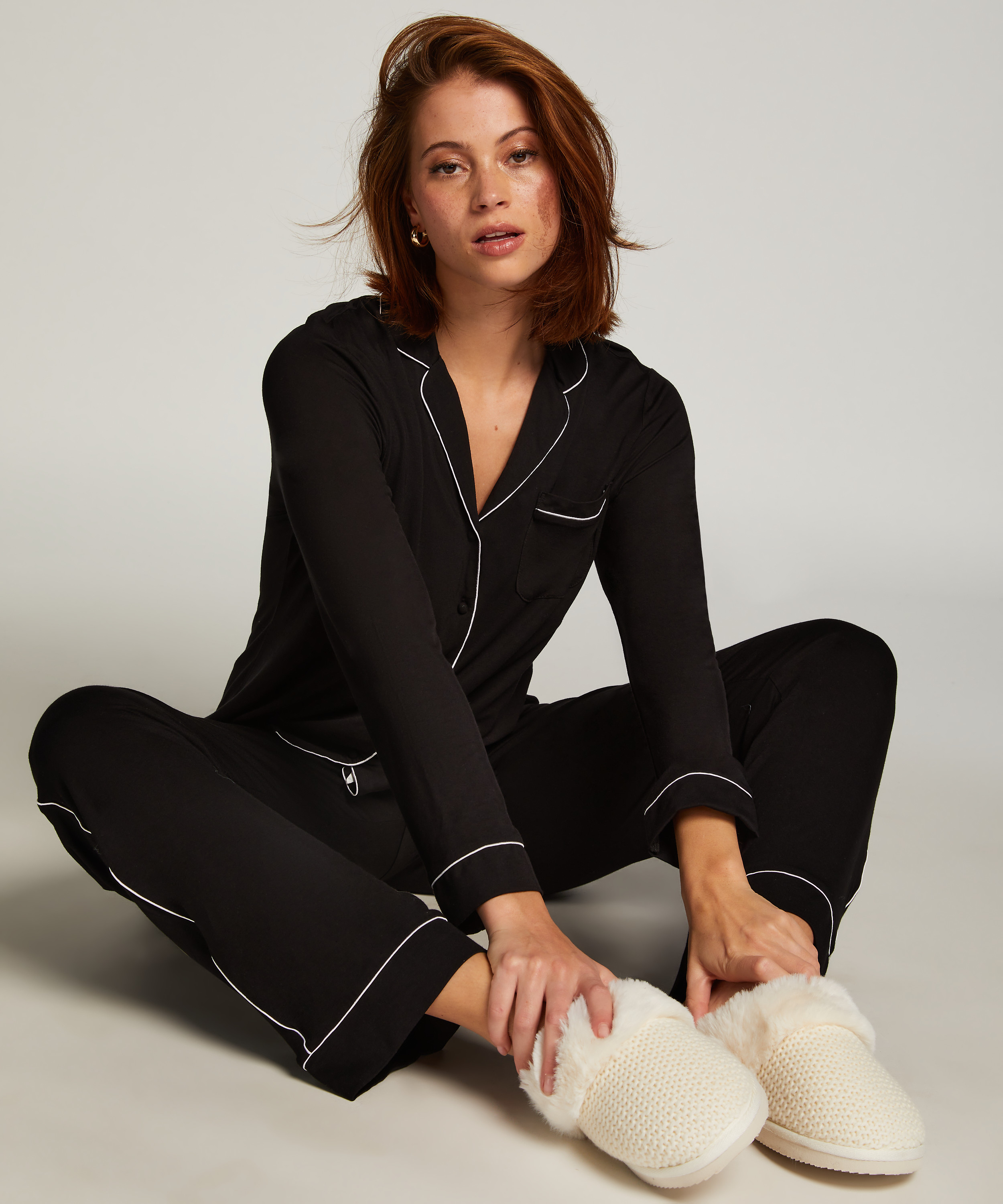 Essential bukser i jerseystoff, Svart, main