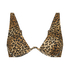 Leopard upolstret bikinioverdel med spiler, Brun