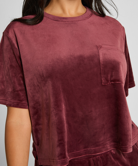 Top Velours Pocket, Rød