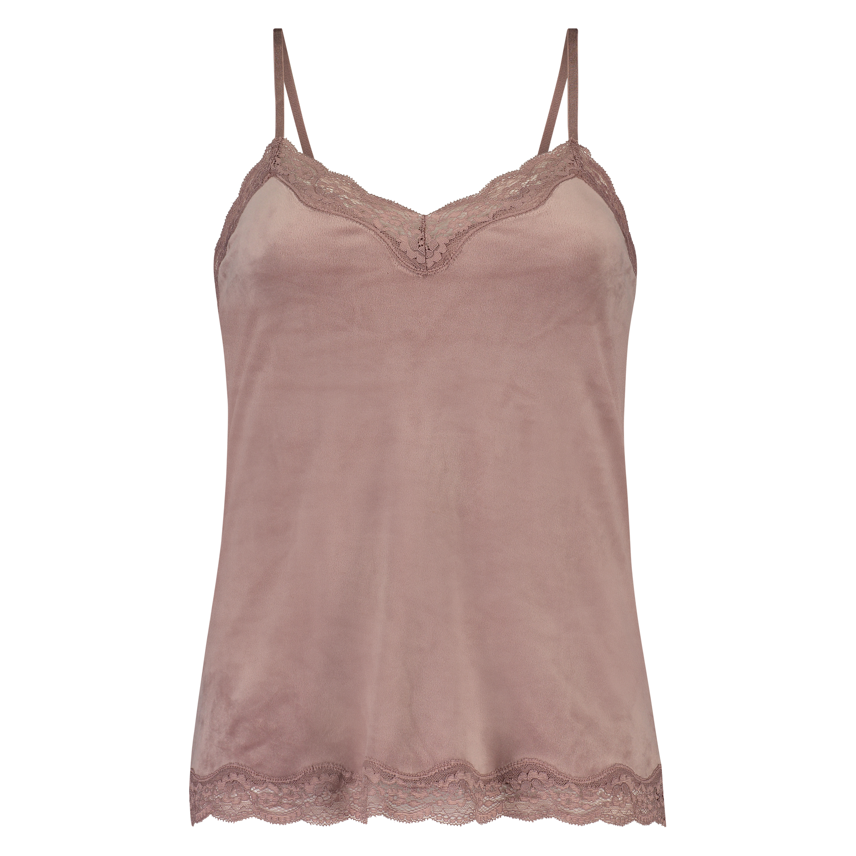Cami-topp Velours Lace, Rosa, main